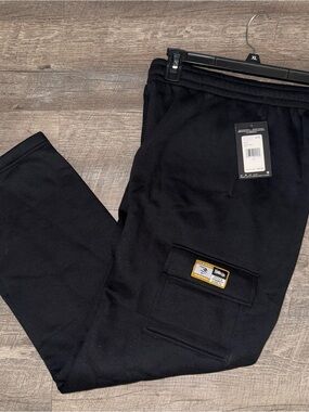 Nike Black Jogger Sweatpants with Yellow Patch Accent